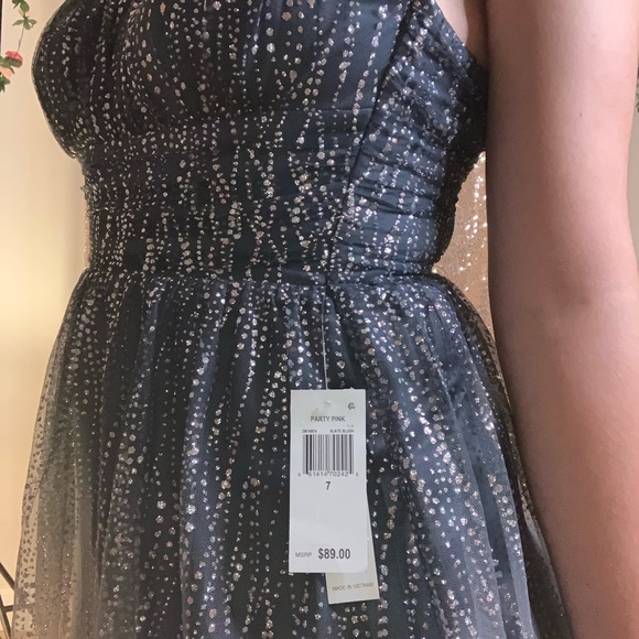 Teeze Me Juniors' Ombré Glitter Tulle Dress - Picture 6 of 11